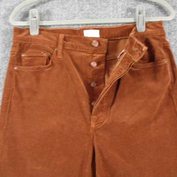 Mother Corduroy TOMCAT ANKLE Pants Women 30 Friar Brown Button Fly Stretch 31x28 - Picture 2 of 16